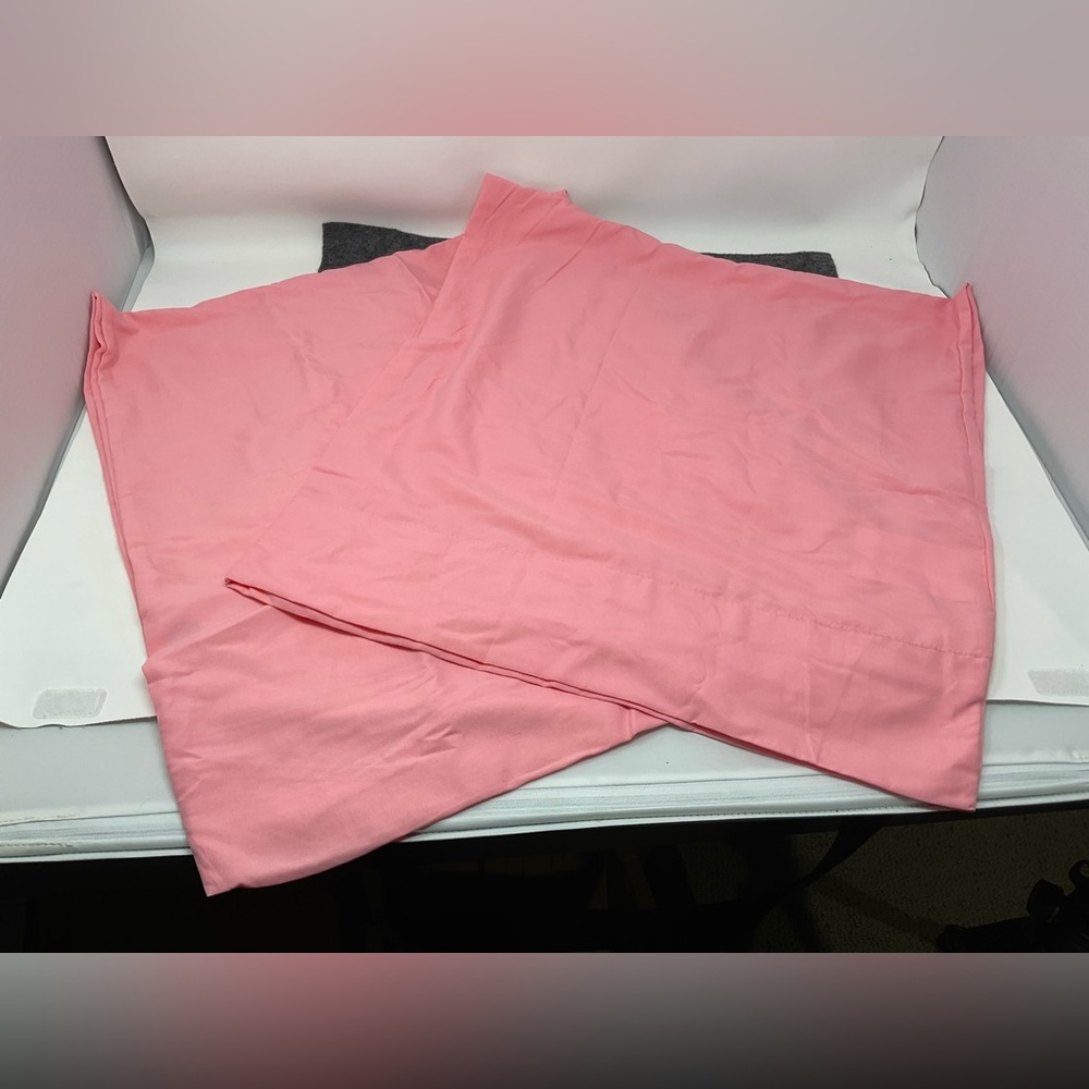 Two Pink Kingsize Pillowcases